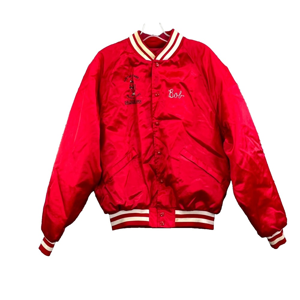Vtg King Louie Pro Fit Bomber Jacket Mens L Little Chief 93-94 League Champ USA‎